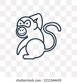 Monkey vector outline icon isolated on transparent background, high quality linear Monkey transparency concept can be used web and mobile