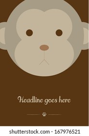 monkey vector poster design template/ layout design/ background