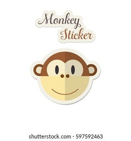 Monkey Vector Sticker Stock Vector Royalty Free