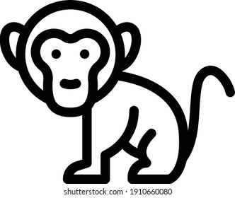 monkey vector thin line icon