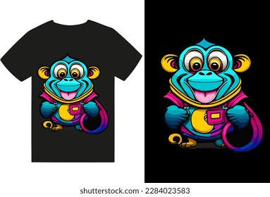 monkey vector T-shirt and coloer monkey illustration file