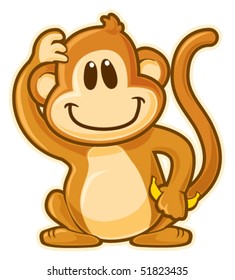 Monkey. Vector without gradients.