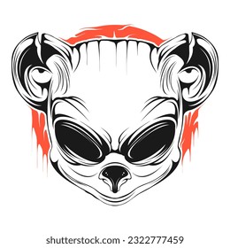 Ilustración del vector de arte de la línea de viñeta de mono