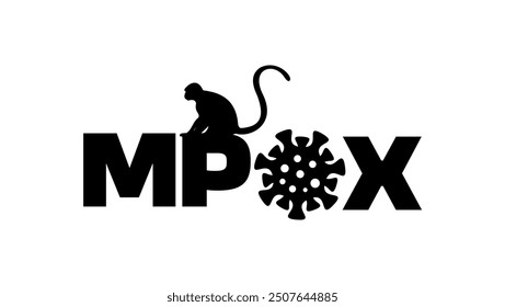 monkey virus, monkeypox, black isolated silhouette