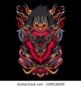 The monkey warrior vector illustration