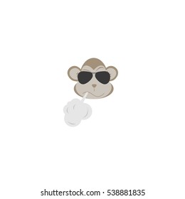 Monkey Wearing Glass Smoking Logo