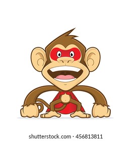 Monkey wearing superhero suit