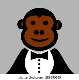 monkey wearing tuxedo