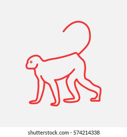 Monkey web line icon.
