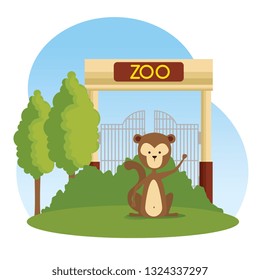monkey wild animal in the zoo reserve