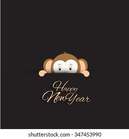 Monkey wishing happy new year 2016, year of the monkey.