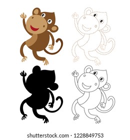 monkey worksheet vector design