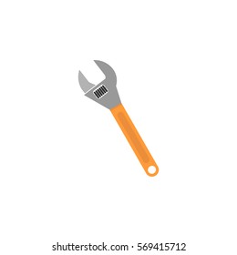 Monkey Wrench flat icon, build & repair elements, construction tool, a colorful solid pattern on a white background, eps 10.