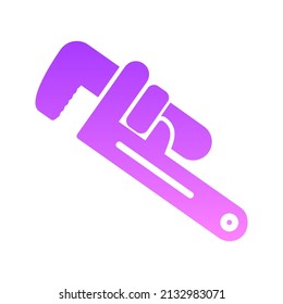 Diseño de iconos de gradiente de glifo de llave de mono
