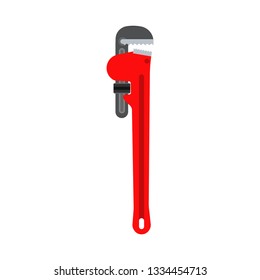 Monkey wrench metal adjustable work equipment vector icon. Pipe plumber spanner tool. Repair handyman instrument