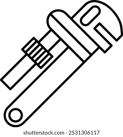 Monkey Wrench Vector Line Icon Design