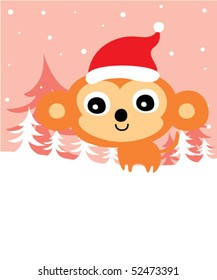 monkey in xmas winter