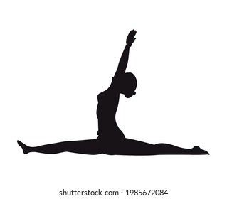 Monkey Yoga Position Silhouette Icon Stock Vector (Royalty Free ...