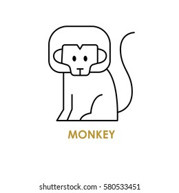 monkey zodiac. vector illustration