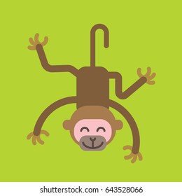 monkey zoo flat animal zoo wild vector animal flat vector children illustration smiling funny baboon darwin evolution macaque