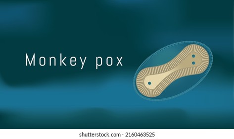 Monkeypox disease.vector illustration of virus on blue background.
