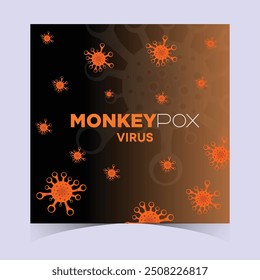 La viruela símica o viruela símica es un virus que infecta a los seres humanos a través de la transmisión de animales. Anuncio de Web, cabecera y cobertura de fondo para ortopoxvirus enfermedades zoonóticas infecciosas