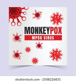Monkeypox or mpox is a virus that infects humans through transmission from animals. web banner, header, and background cover for orthopoxvirus infectious zoonotic diseases