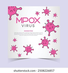 Monkeypox or mpox is a virus that infects humans through transmission from animals. web banner, header, and background cover for orthopoxvirus infectious zoonotic diseases