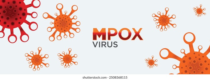 Monkeypox or mpox is a virus that infects humans through transmission from animals. web banner, header, and background cover for orthopoxvirus infectious zoonotic diseases
