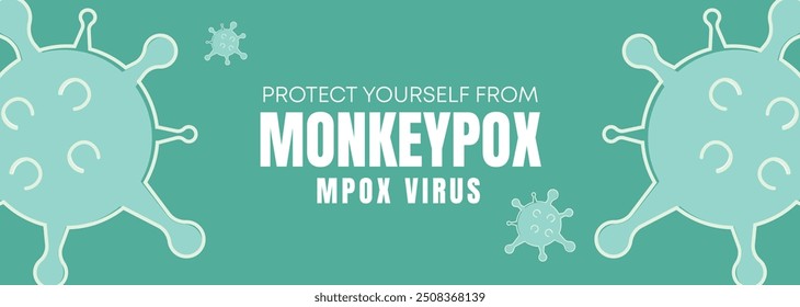 Monkeypox or mpox is a virus that infects humans through transmission from animals. web banner, header, and background cover for orthopoxvirus infectious zoonotic diseases