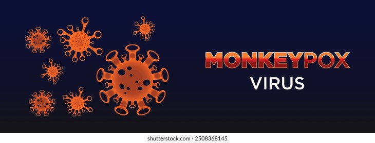 Affenpocken sind ein Virus, das Menschen durch Übertragung von Tieren infiziert. Web-Banner, Kopfzeile und Hintergrund-Cover für orthopoxvirus-infektiöse Zoonosen