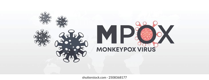 Monkeypox or mpox is a virus that infects humans through transmission from animals. web banner, header, and background cover for orthopoxvirus infectious zoonotic diseases