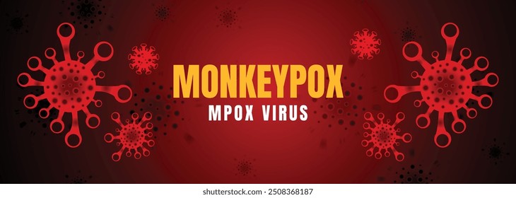 La viruela símica o viruela símica es un virus que infecta a los seres humanos a través de la transmisión de animales. Anuncio de Web, cabecera y cobertura de fondo para ortopoxvirus enfermedades zoonóticas infecciosas