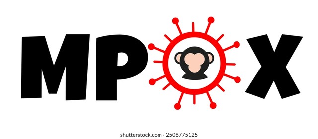 Konzept für Affenpockenausbrüche. Mpox-Banner für Webartikel oder Social-Media-Kampagne geeignet