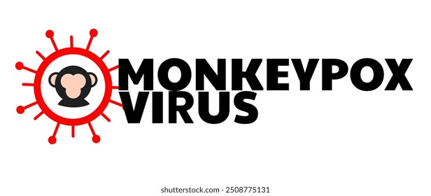 Banner do conceito de surto de varíola símia. Banner Mpox adequado para artigos na web ou campanha de mídia social