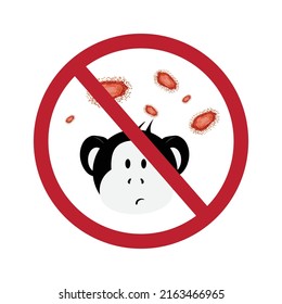 Monkeypox stop sign. Monkeypox infection pandemic. Virus, epidemic, disease. Epidemic prevention concept illustration.