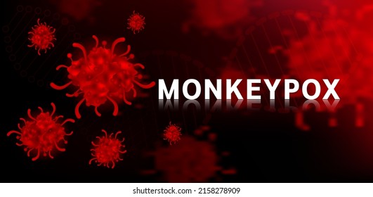 Monkeypox virus alert against disease spread or precautions. Epidemic from animals to humans. Medical and health concept. Vector EPS10 Illustration.