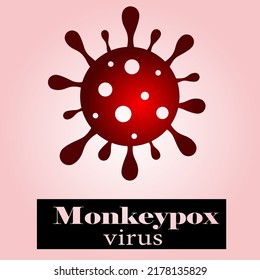 Monkeypox virus banner for awareness and alert against disease spread, symptoms or precautions. Monkey Pox virus outbreak pandemic design with microscopic view background. Vector Illustration.