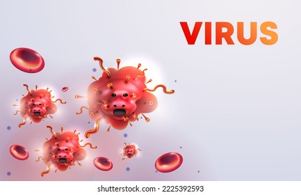 MONKEYPOX VIRUS BANNER for awareness and alert against disease spread, symptoms or precautions. Monkey Pox virus outbreak pandemic design with microscopic view background. Vector Illustration.