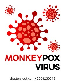 Monkeypox virus banner. MPox icon backdrop. 
