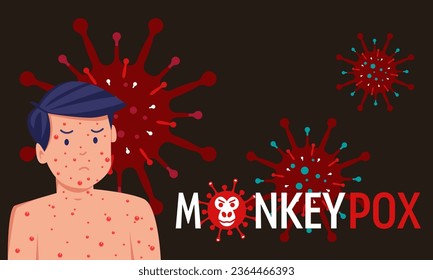 Diseño de pandemia de brote de virus de monopolio con visión microscópica. Ilustración del vector 