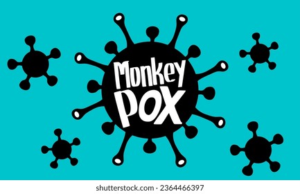 Monkeypox virus banner virus outbreak pandemic design with microscopic view background. Vector illustration 