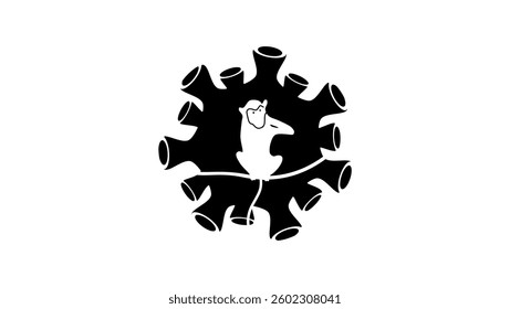 Monkeypox virus , black isolated silhouette