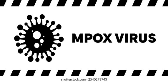 Affenpocken-Viruszellen breiten medizinischen Banner aus. Affenpockenviruszellen auf weißem wissenschaftlichen Hintergrund. Affenpocken, mikrobiologischer breiter Hintergrund