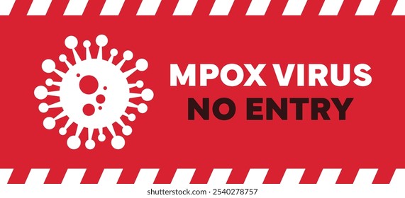 Monkeypox virus cells outbreak wide medical banner. Monkey pox virus cells on red science background. Monkeypox microbiological wide background