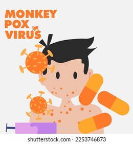 Monkeypox-Virus-Design-Banner, Vektorgrafik