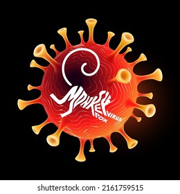 Monkeypox virus disease infection medical. Monkey Pox virus outbreak pandemic with typography, vector illustration