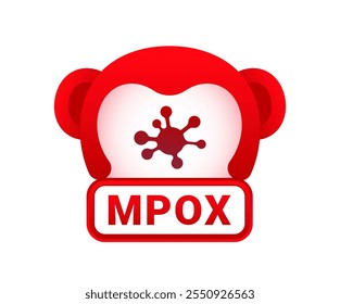 Monkeypox-Virus-Symbol. Mpox-Symbol Banner für Affenpocken-Infektionen. Seuchengefährdungszeichen