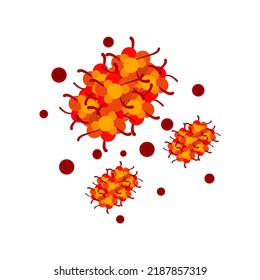 Ilustración del virus monkeypox sobre el fondo del aislamiento.