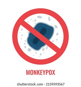 Monkeypox Virus Infection Bacteria Structure. Poxvirus Rare Disease. Health Care And Medical Concept. Vector Illustration.